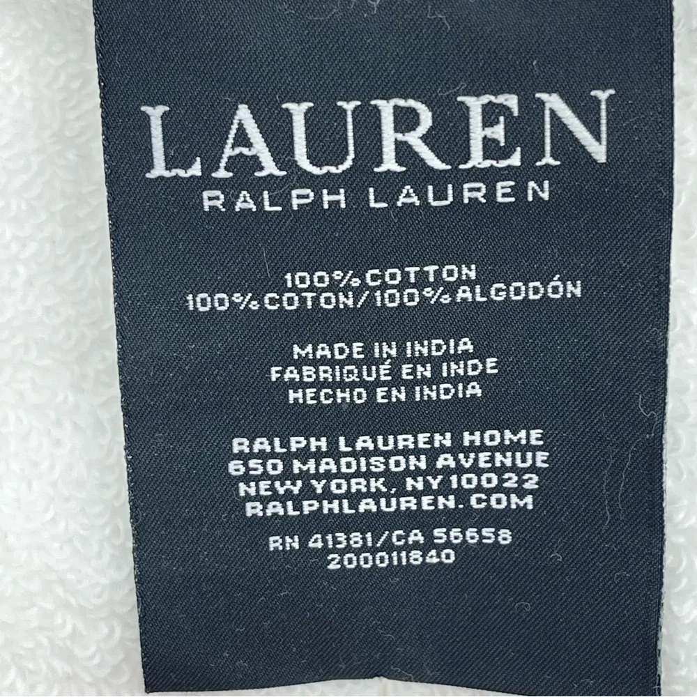 Lauren Ralph Lauren Wescott sailcloth White Bath Towels Lot of 2 NWT